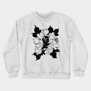 Blackwork Peony Crewneck Sweatshirt